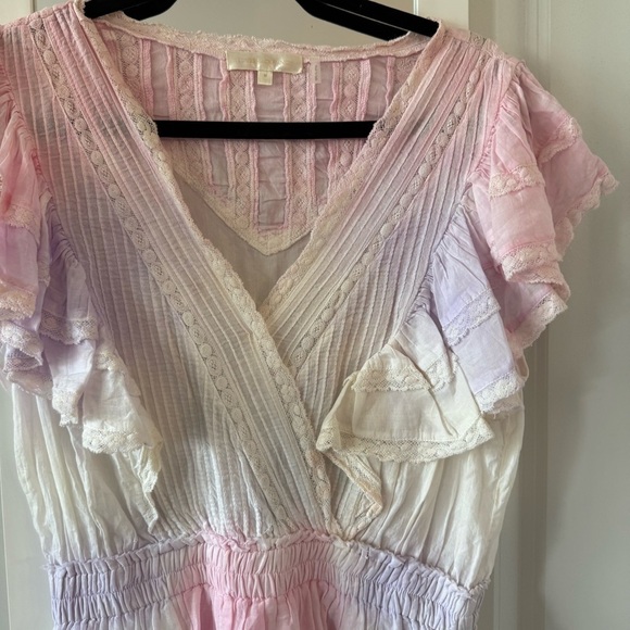LoveShackFancy Pink Ombre Ruffle Mini Dress – Size M - Picture 3 of 7